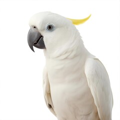 white parrot isolated white transparent background 