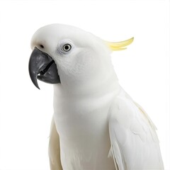 white parrot isolated white transparent background 