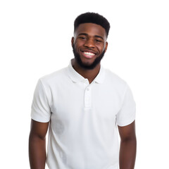  handsome man with a friendly and confident smile  isolated on white background