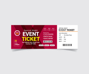 Creative Event Ticket Template Design with vector file