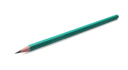 One sharp graphite pencil isolated on white
