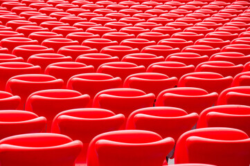 Fototapeta premium Repeating Pattern of Red Stadium Seats