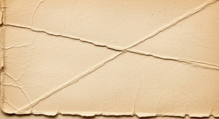 Antique textured paper with rough edges and crisscross string detail for vintage backgrounds