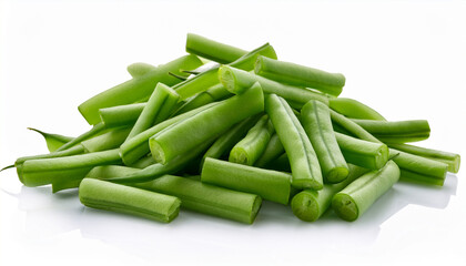 Fototapeta premium Green Bean Chopped Isolated On Transparent Background