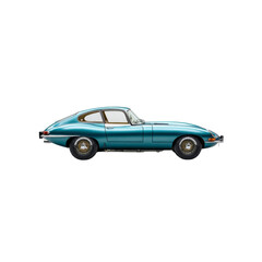 Fototapeta premium Classic Teal Jaguar E-Type Coupe - Profile View