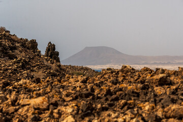Obraz premium Paisaje en Isla de lobos, Islas Canarias.