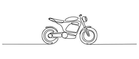 Fototapeta premium Simple continuous line draw of cool electric motorbike. one line Icon drawing with white background