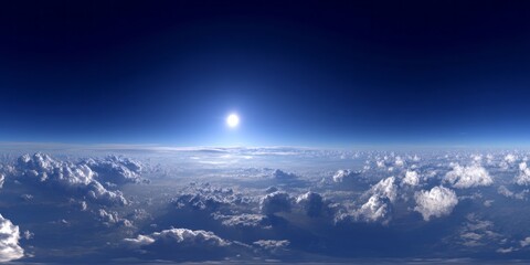Majestic hdr panorama of clouds and sun outer space digital art serene wide angle