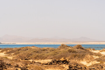 Paisaje en Isla de lobos, Islas Canarias.