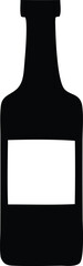 Obraz premium Silhouette of a dark glass bottle with a blank white label for product branding and advertising