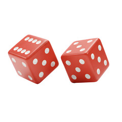 Red Dice Pair, isolated on transparent background