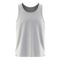 Plain Light GraySleeveless Shirt/tank top Mockup Front View Realistic 3D Rendering on transparent background