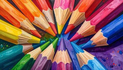 colored pencils on a white background
