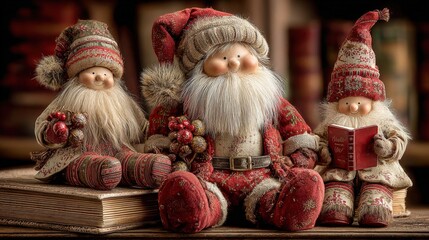 Festive Christmas Gnomes Display: Holiday Season Decor with Festive Figurines and Winter Holiday Theme