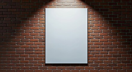 A Poster Mockup on a Brick Wall with Dramatic Spotlighting