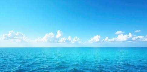 Fototapeta premium Azure Sky Horizon View of a Serene and Calm Cloudless Day, Ideal for Freedom and Tranquility Themes. Beautiful Natural Background.