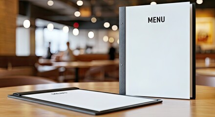 A Blank Restaurant Menu Mockup in a Modern Bistro