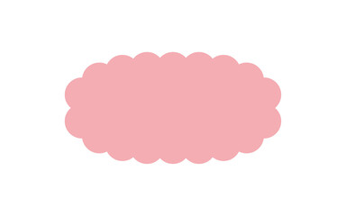 Abstract Scalloped Cloud Shape in Pink