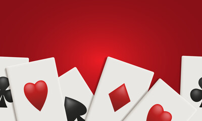 Playing cards seamless pattern. Vector illustration.