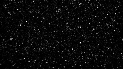 snowfall overlay, black background - winter, slowly falling snow effect - green screen - Powered by Adobe