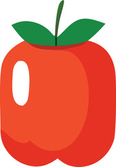 Vibrant red apple with green leaves and stem a healthy food icon for nutrition and diet concepts