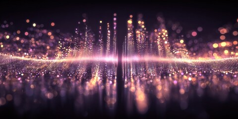 Obraz premium Abstract Lightscape with Sparkling Particle Effects, Creating a Futuristic and Dynamic Visual Background