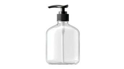Clear Plastic Pump Dispenser Bottle Isolated on white Background
