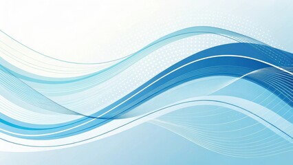 Abstract flowing waves of cool blue and teal colors create a dynamic and modern background design