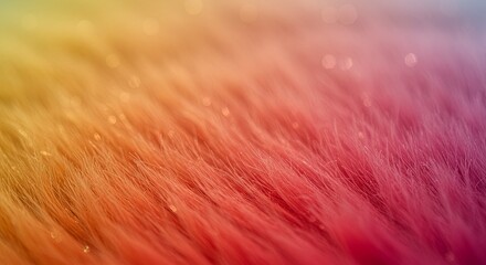 Soft, colorful faux fur texture with a vibrant rainbow gradient and sparkling bokeh.