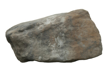 Detailed close-up of a rough green and brown geode rock specimen natural mineral sample isolated on transparent background