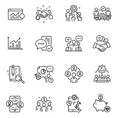 Fototapeta premium Universal Business Icons Set in Minimal Line Style