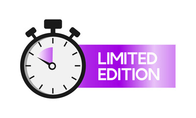 Limited edition. Sale countdown badge. Limited time only discount promotions. Vector illustrations