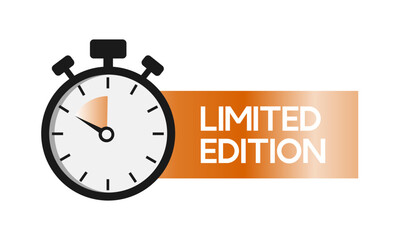 Limited edition. Sale countdown badge. Limited time only discount promotions. Vector illustrations