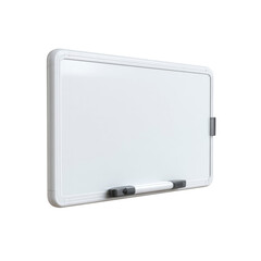 Fototapeta premium Clean White Dry Erase Board with Attached Marker Tray - Blank Surface for Presentation or Note