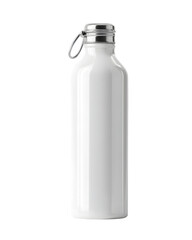 White Metal Water Bottle isolated on transparent background