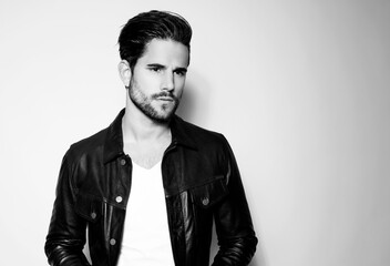 Fototapeta premium Handsome young man with dark hair 