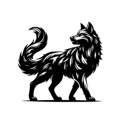 Majestic Howling Wolf Vector – Wild Animal Silhouette Design