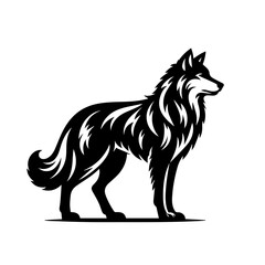 Majestic Wolf Vector Illustration – Wild Animal Silhouette Art