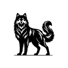 Howling Lone Wolf Vector – Majestic Wild Animal Art
