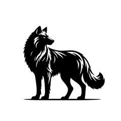 Howling Wolf Vector Illustration – Wild Animal Silhouette