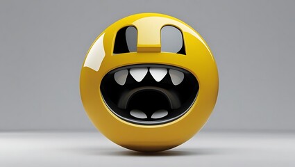 Exaggerated Yellow Screaming Emoji Shocked Loud Digital Expression Social Media Icon