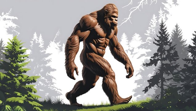 Enigmatic Bigfoot Cryptid Creature Forest Mythical Legend Wilderness Wildlife Monster Mystery