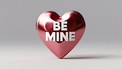 Pink Candy Heart Be Mine Valentine's Romantic Gesture Sweet Confectionery Gift