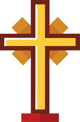 Adobe Illustrator Artwork Holy communion on white table in church.Taking holy Communion.Cup of glass with red grape wine and Holy cross sign of blood of Jesus Christ.The Feast of Corpus Christi Concep