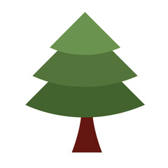 Christmas tree vector, fir tree illustration.