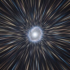 Obraz premium Warp Speed - Light Streaks Converging on a Central Point.