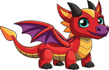 cartoon red dragon, cute dragon illustration, funny dragon cartoon, adorable dragon artwork, red dragon character, happy dragon drawing, dragon mascot vector, baby dragon cartoon, child-friendly drago