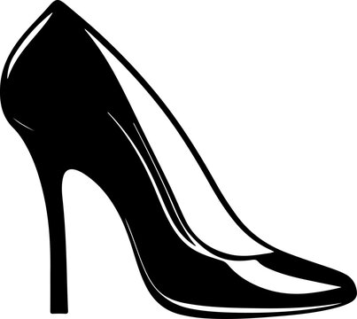 high heel shoe silhouette vector illustration