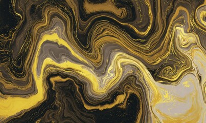 abstract background of black and yellow marble