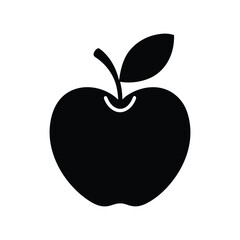 Minimalist Black Apple Icon - A Simple and Elegant Vector Illustration of a Classic Fruit, Perfect for Design and Branding Projects